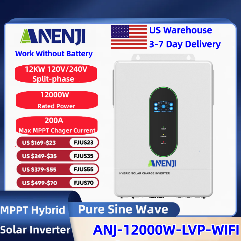 Drone Solar Charger - ANENJI Split-phase 120V/240V 12KW Hybrid Solar