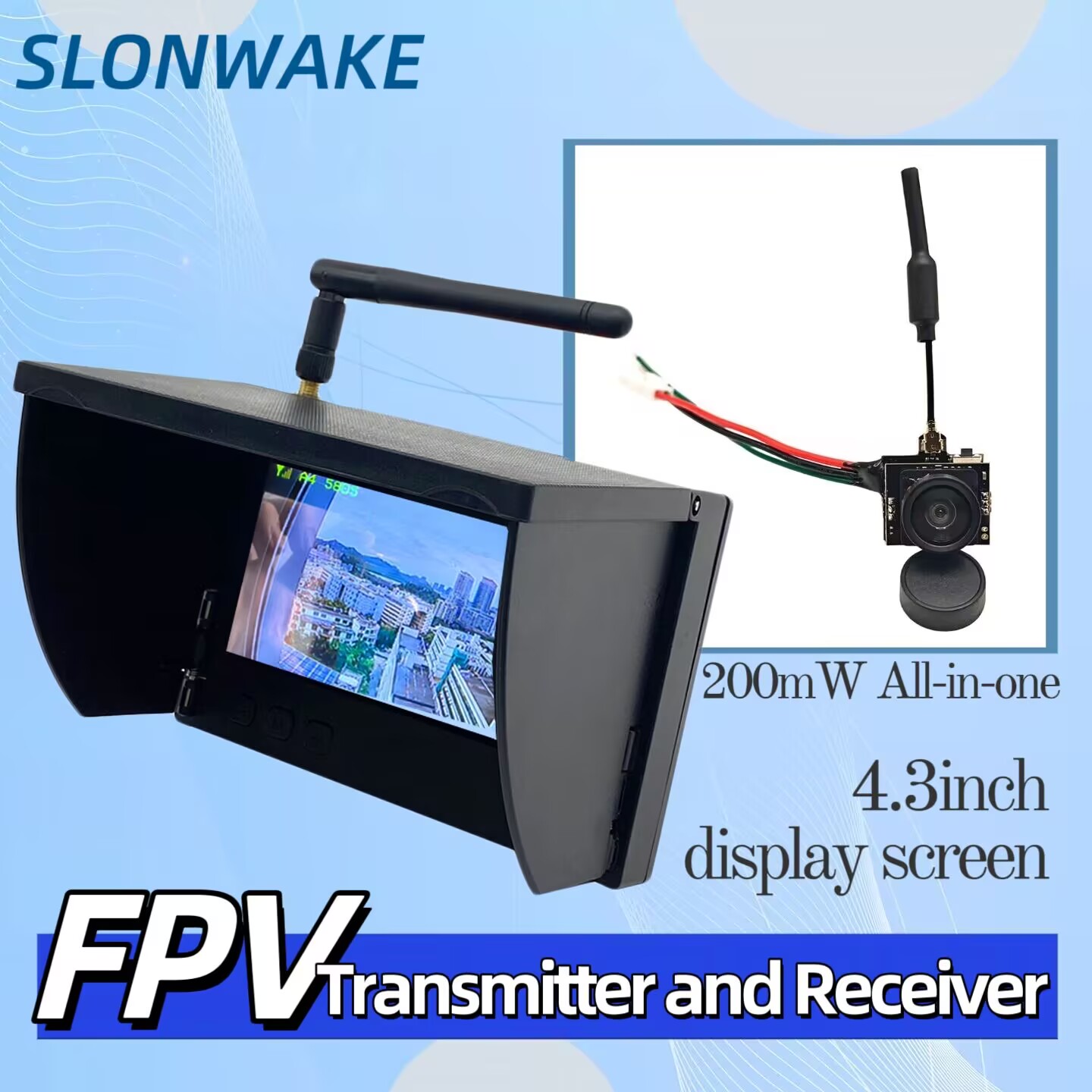 SLONWAKE 5.8G Analog Video Tra - Drone Controller Screen reseña y precio