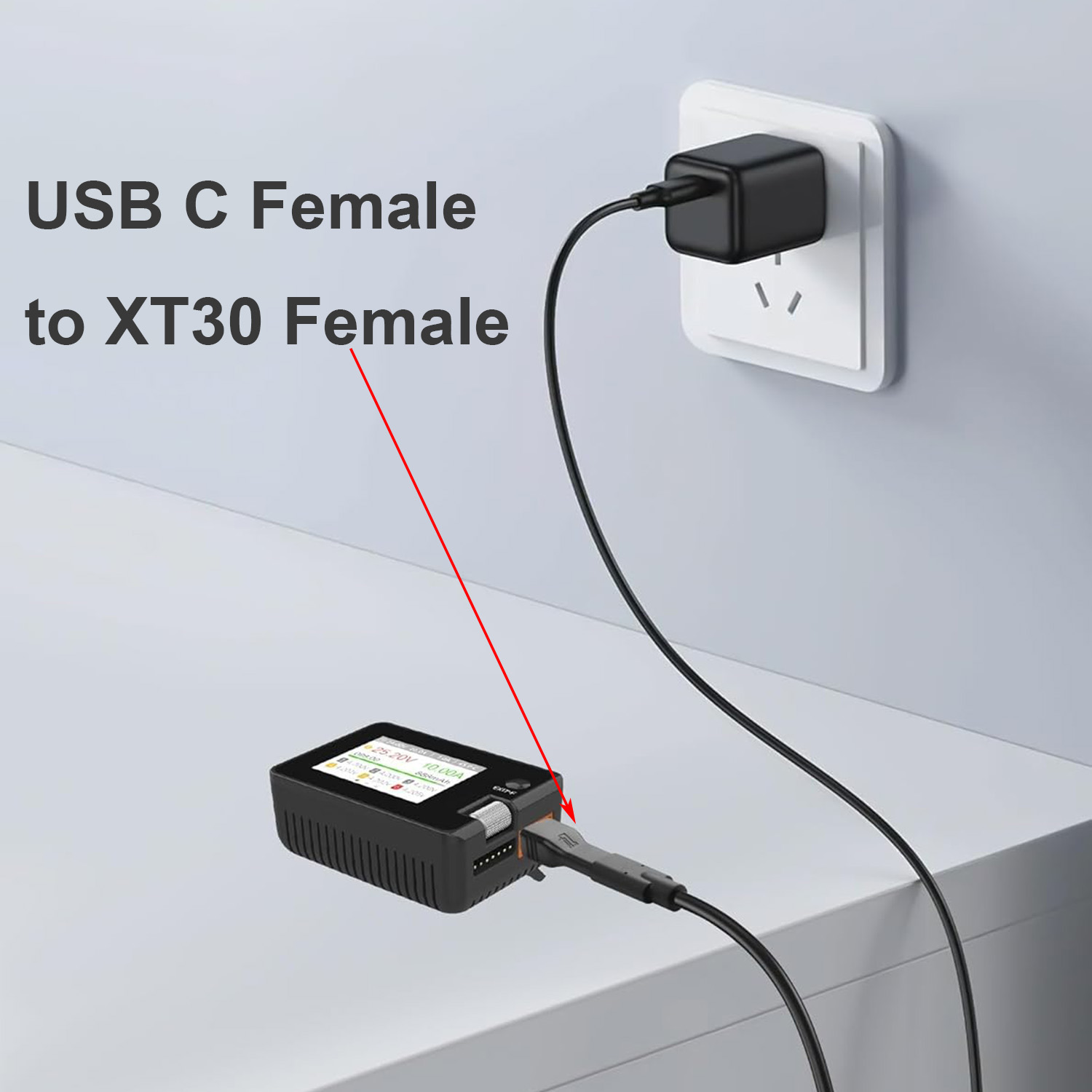 1pc USB Type C Female Input to - Drone Power Bank reseña y precio