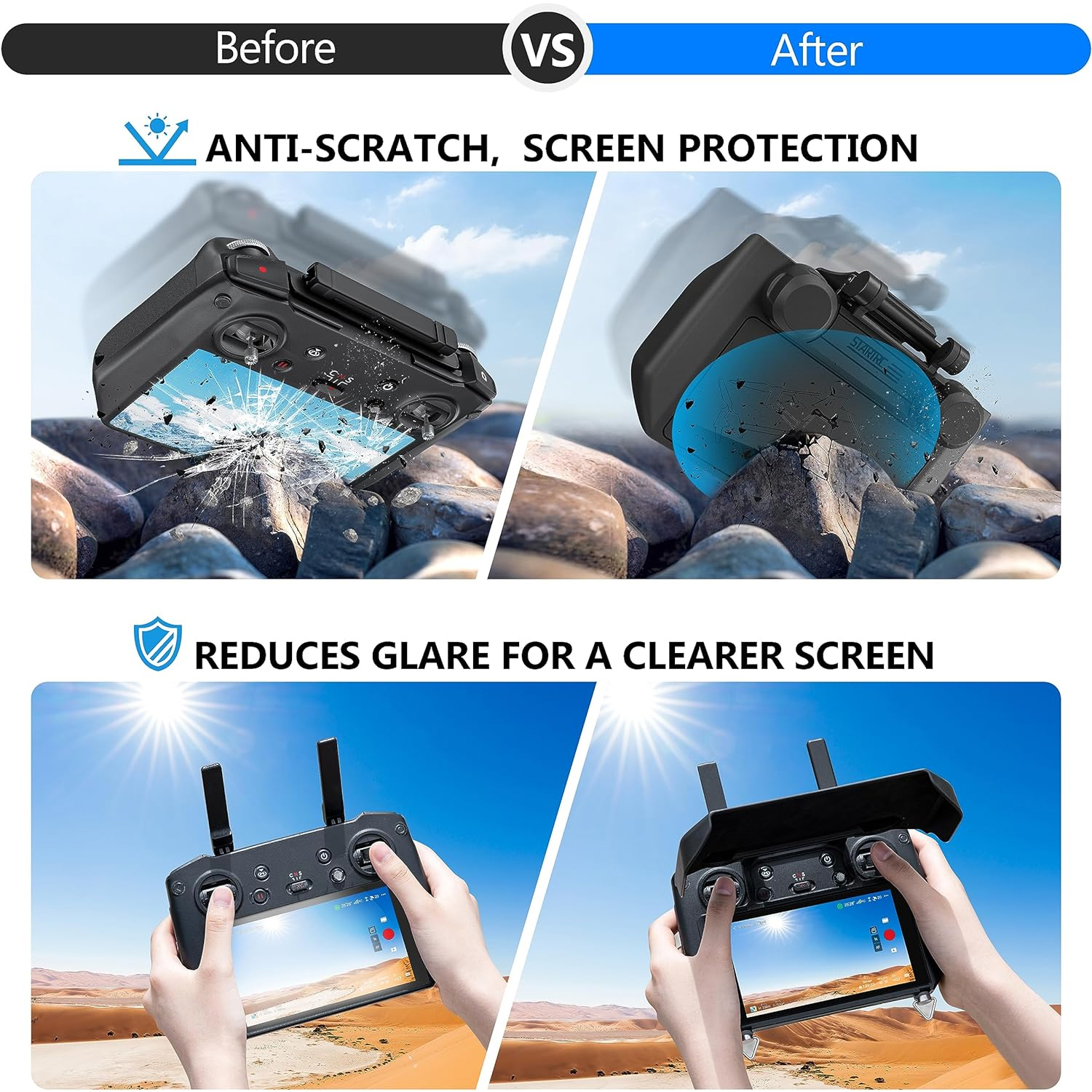 2-in-1 Sun Hood & Joystick Cov - Drone Control Stick reseña y precio