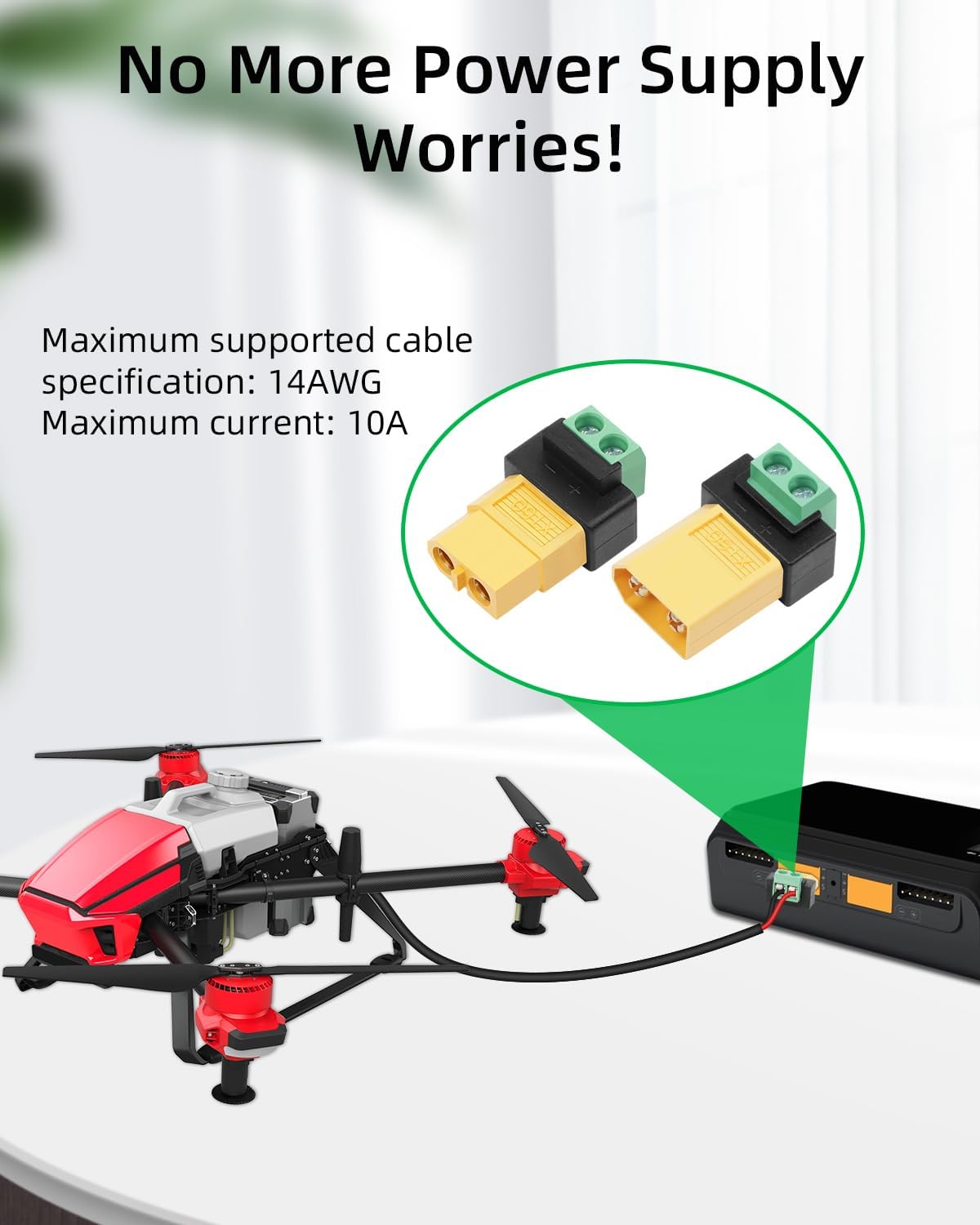 Solderless 2 Pin to XT60 Male  - Drone Solar Charger reseña y precio