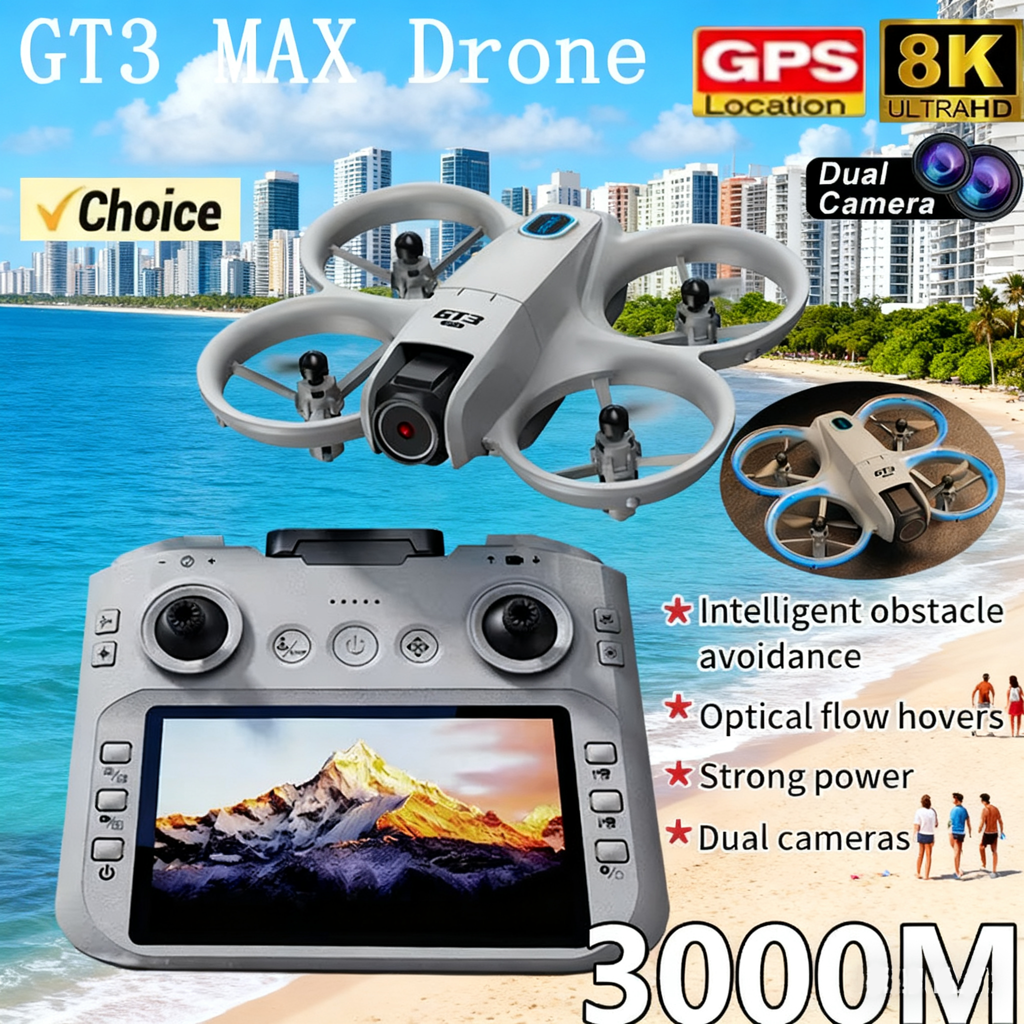 NEW GT3 Drone with HD Dual Cam - Drone Power Bank reseña y precio