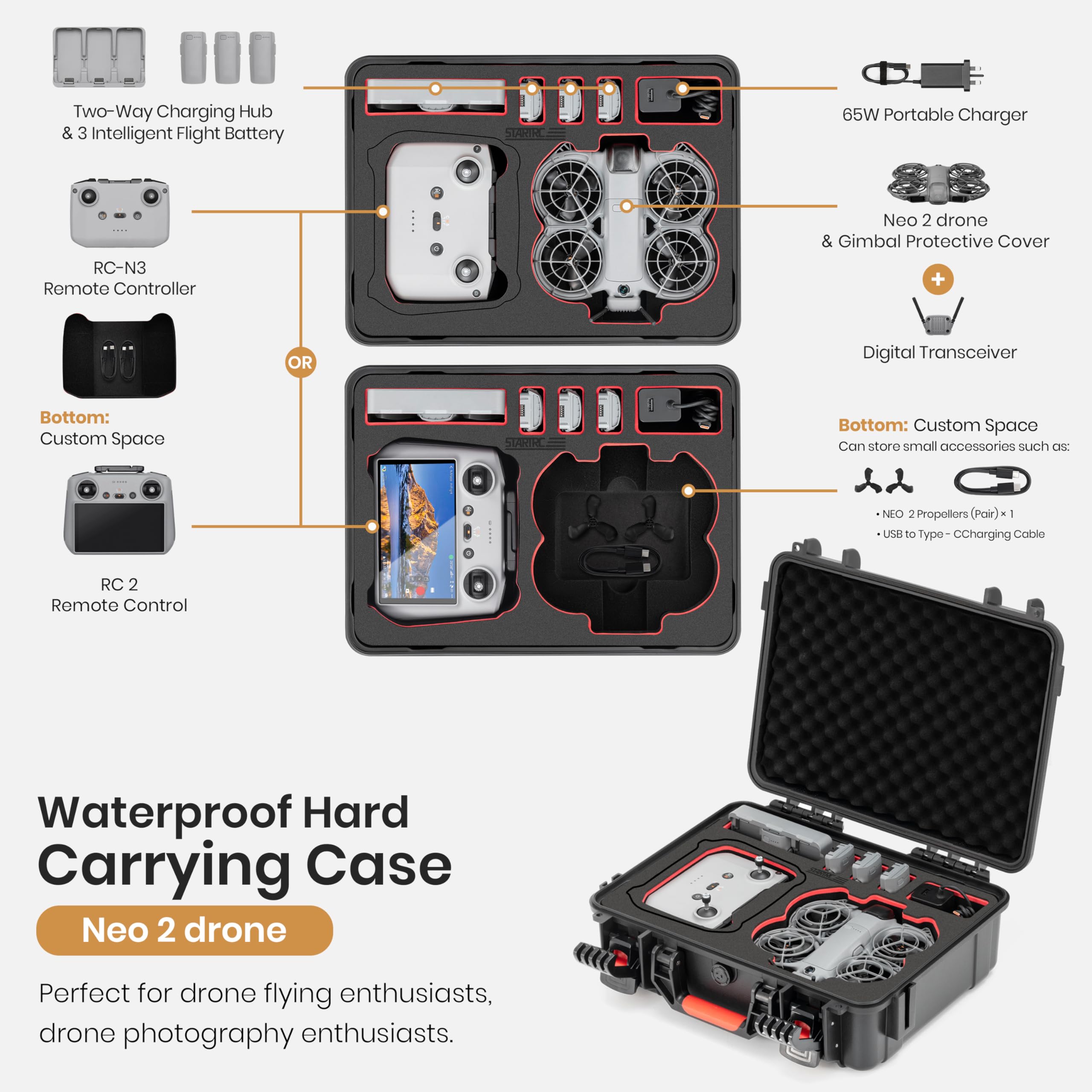 STARTRC Waterproof Hard Carryi - Drone Joystick Cover reseña y precio